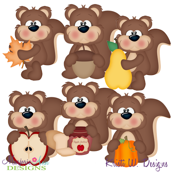 Fall Fun Squirrels SVG Cutting Files Includes Clipart - Click Image to Close